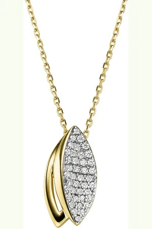 ELLEN K. Collierkettchen 375 Gold zweifarbig mit 40x Zirkonia weiß