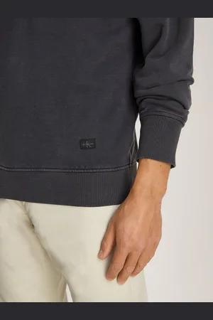 Calvin Klein Sweatshirt WASHED WOVEN LABEL CREW NECK mit Logopatch
