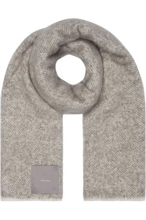 Calvin Klein Schal CONCRETE WOOL BLANKET, mit Logopatch
