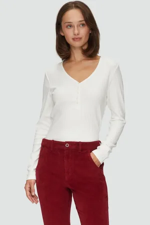 QS by s.Oliver Langarmshirt Stretchiges Longsleeve mit Henleyausschnitt - Verkäufer: