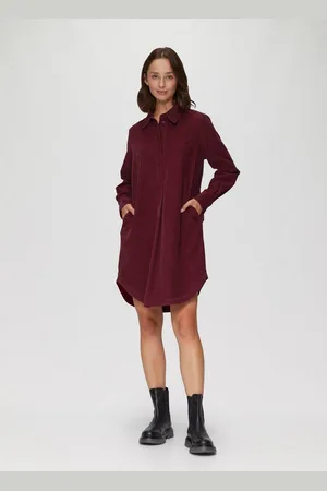 QS by s.Oliver Minikleid Hemdblusenkleid aus Feincord mit seitlichen Eingrifftaschen - Verkäufer: