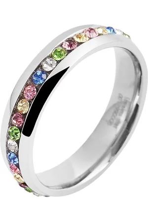 Akzent Fingerring colorful aus Edelstahl bunter Similibesatz silberfarbig Gr. 50 -, Damen Ring - Verkäufer: Shaghafi GmbH