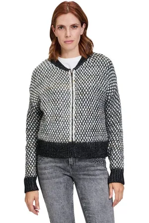 Cartoon Strickjacke Strick-Cardigan mit Reißverschluss (1-tlg) Struktur