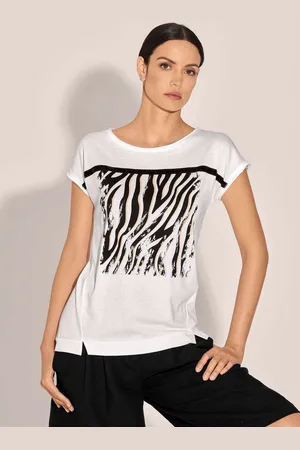 Madeleine Kurzarmshirt Rundhals-Shirt mit platziertem Druck - Verkäufer: Premio Fashion GmbH