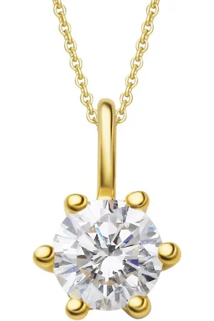 vivance collection Kettenanhänger 0.1 ct Diamant Brillant Anhänger aus 585 Gelbgold, Damen Gold Schmuck
