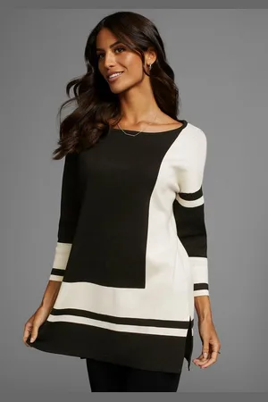 Laura Scott Longpullover mit geometrischer Grafik