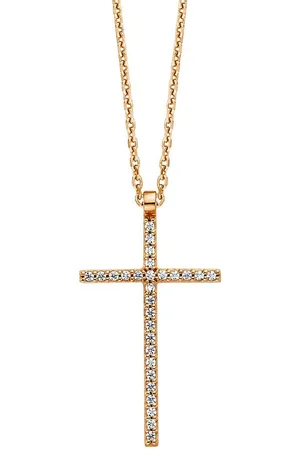 JULIE JULSEN Kette mit Anhänger 925/- Sterling Silber rotvergoldet mit Anhänger Kreuz