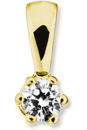 vivance collection Kettenanhänger 0.2 ct Diamant Brillant Anhänger aus 585 Gelbgold, Damen Gold Schmuck