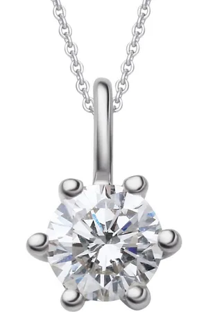 vivance collection Kettenanhänger 0.1 ct Diamant Brillant Anhänger aus 585 Weißgold, Damen Gold Schmuck