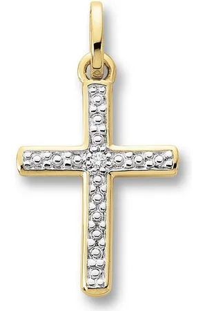 vivance collection Kettenanhänger 0.01 ct Diamant Brillant Anhänger aus 585 Gelbgold, Damen Gold Schmuck