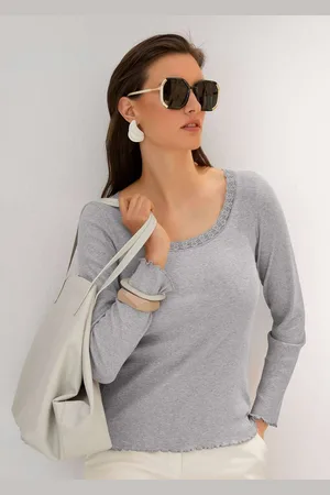 Madeleine 3/4-Arm-Shirt Rippen-Shirt mit Spitze - Verkäufer: Premio Fashion GmbH