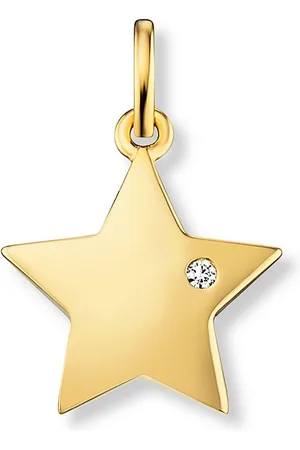 vivance collection Kettenanhänger 0.01 ct Diamant Brillant Stern Anhänger aus 585 Gelbgold, Damen Gold Schmuck Stern