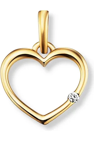 vivance collection Kettenanhänger 0.01 ct Diamant Brillant Herz Anhänger aus 585 Gelbgold, Damen Gold Schmuck Herz