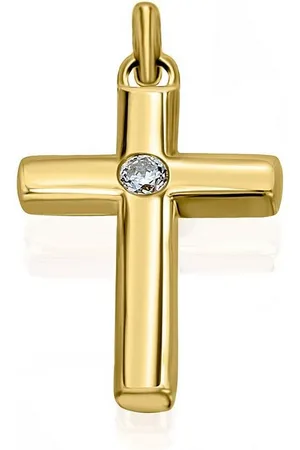 vivance collection Kettenanhänger 0,03 ct Diamant Brillant Anhänger aus 585 Gelbgold, Damen Gold Schmuck