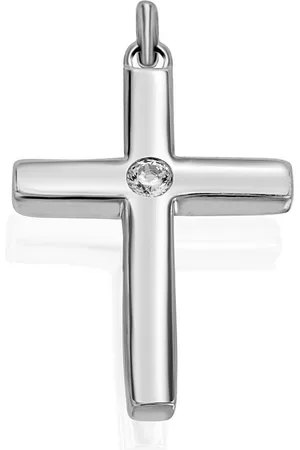 vivance collection Kettenanhänger 0,08 ct Diamant Brillant Anhänger aus 585 Weißgold, Damen Gold Schmuck