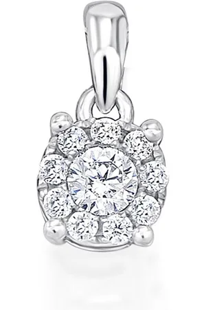 vivance collection Kettenanhänger 0,15 ct Diamant Brillant Invisible Anhänger aus 585 Weißgold, Damen Gold Schmuck Invisible