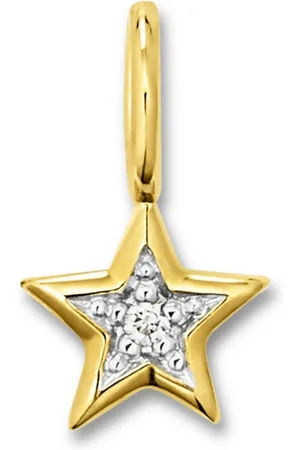 vivance collection Kettenanhänger 0.01 ct Diamant Brillant Stern Anhänger aus 333 Gelbgold, Damen Gold Schmuck Stern