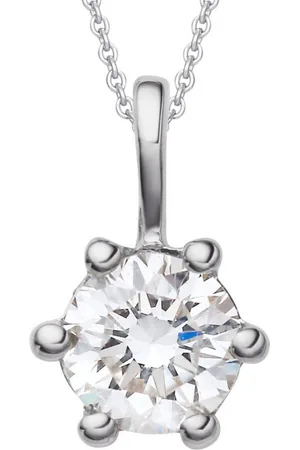 vivance collection Kettenanhänger 0.2 ct Diamant Brillant Anhänger aus 585 Weißgold, Damen Gold Schmuck