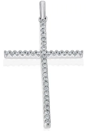 vivance collection Kettenanhänger 0,15 ct Diamant Brillant Anhänger aus 585 Weißgold, Damen Gold Schmuck
