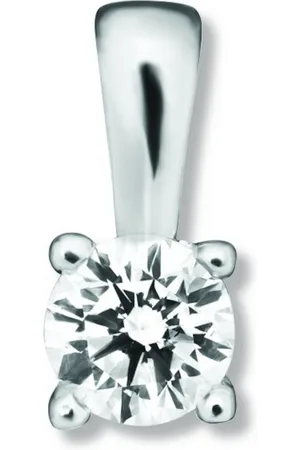 vivance collection Kettenanhänger 0.2 ct Diamant Brillant Anhänger aus 585 Weißgold, Damen Gold Schmuck