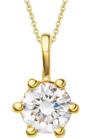 vivance collection Kettenanhänger 0.2 ct Diamant Brillant Anhänger aus 585 Gelbgold, Damen Gold Schmuck