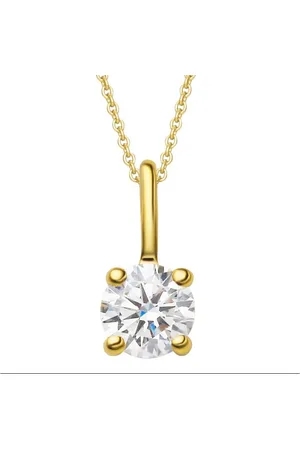 vivance collection Kettenanhänger 0.1 ct Diamant Brillant Anhänger aus 585 Gelbgold, Damen Gold Schmuck