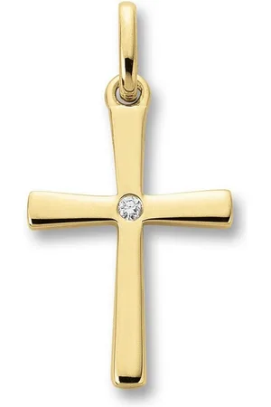 vivance collection Kettenanhänger 0.01 ct Diamant Brillant Anhänger aus 585 Gelbgold, Damen Gold Schmuck
