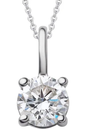 vivance collection Kettenanhänger 0.15 ct Diamant Brillant Anhänger aus 585 Weißgold, Damen Gold Schmuck