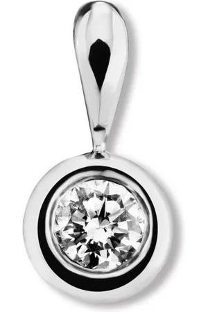 vivance collection Kettenanhänger 0.15 ct Diamant Brillant Zarge Anhänger aus 750 Weißgold, Damen Gold Schmuck Zarge