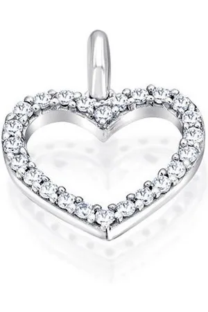 vivance collection Kettenanhänger 0,15 ct Diamant Brillant Anhänger aus 585 Weißgold, Damen Gold Schmuck