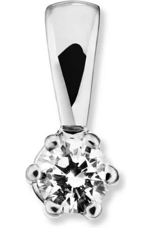 vivance collection Kettenanhänger 0.2 ct Diamant Brillant Anhänger aus 585 Weißgold, Damen Gold Schmuck