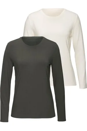 Lascana Langarmshirt aus weichem Viskose-Stretch (2er-Pack)