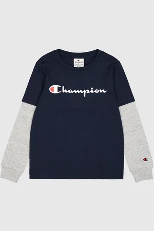 Champion Langarmshirt Jungen Basic Langarmshirt 2 Farbig mit großem Logo 306881 dun - Verkäufer: highway-shop