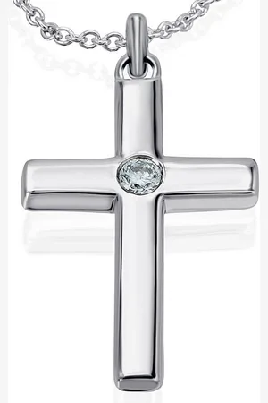 vivance collection Kettenanhänger 0,03 ct Diamant Brillant Anhänger aus 585 Weißgold, Damen Gold Schmuck