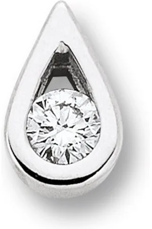 vivance collection Kettenanhänger 0.05 ct Diamant Brillant Tropfen Anhänger aus 585 Weißgold, Damen Gold Schmuck Tropfen