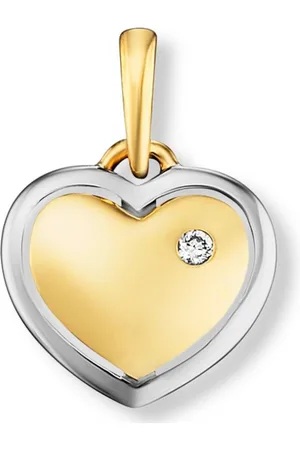vivance collection Kettenanhänger 0.01 ct Diamant Brillant Herz Anhänger aus 585 Gelbgold, Damen Gold Schmuck Herz