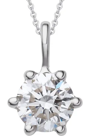 vivance collection Kettenanhänger 0.25 ct Diamant Brillant Anhänger aus 585 Weißgold, Damen Gold Schmuck