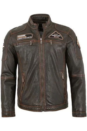 Jilani Lederjacke GMCruise - Herren Lederjacke Lammnappa dunkelbraun antik - Verkäufer: Lederjacken24