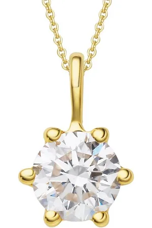 vivance collection Kettenanhänger 0.25 ct Diamant Brillant Anhänger aus 750 Gelbgold, Damen Gold Schmuck