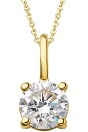 vivance collection Kettenanhänger 0.15 ct Diamant Brillant Anhänger aus 585 Gelbgold, Damen Gold Schmuck