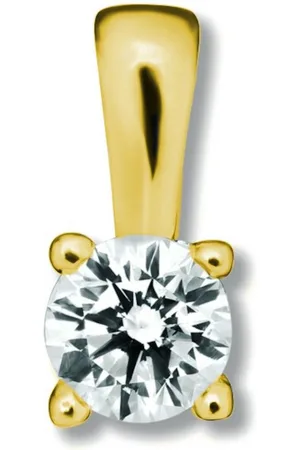 vivance collection Kettenanhänger 0.2 ct Diamant Brillant Anhänger aus 585 Gelbgold, Damen Gold Schmuck