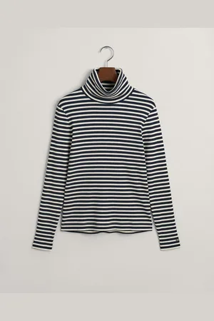 GANT Strickpullover Geripptes Rollkragenshirt - Slim Fit - Verkäufer: Robert Ley Damen & Herrenmoden GmbH & Co KG