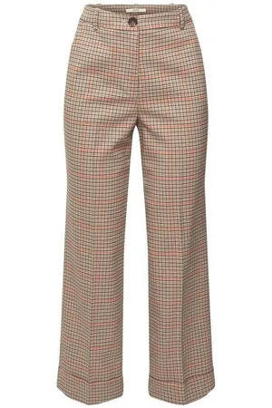 ESPRIT 5-Pocket-Jeans weite Hose beige kariert - Verkäufer: Modehaus Rusche