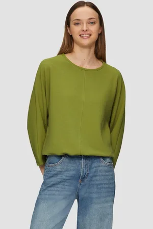 QS by s.Oliver Sweatshirt Strukturiertes Sweatshirt mit Fledermausarm im O-Shape Teilungsnaht - Verkäufer: