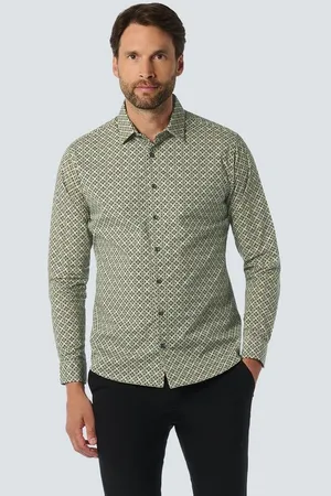 No Excess Langarmhemd - Hemd mit Minimalprint - Herrenhemd Langarmhemd - Verkäufer: Schneider Fashion Store