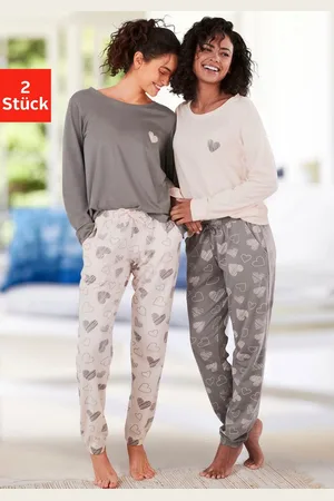 VIVANCE DREAMS Pyjama (2 Stück) mit Herz-Print