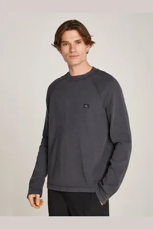 Calvin Klein Langarmshirt WASHED WOVEN LABEL WAFFLE RAGLAN in gewaschener Qualität
