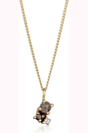 Elli DIAMONDS Kette mit Anhänger Anhänger Diamant Schwarz (0.006 ct) Klassik 375 Gelbgold - Verkäufer: JULIE & GRACE GmbH