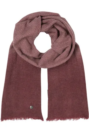 Pierre Cardin Strickschal leichter Webschal Zickzack und uni dunkelrot, (1-St), leicht - Verkäufer: Hinz Outdoor Hallstadt