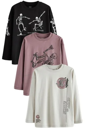 Next Langarmshirt 3er-Pack Langarmshirts mit Grafik aus Baumwolle (3-tlg) - Verkäufer: Germany GmbH